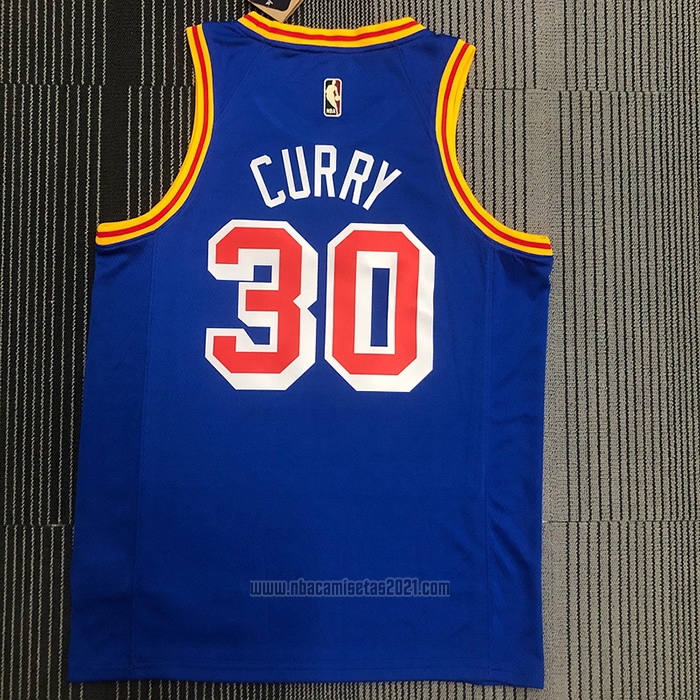 Camiseta Golden State Warriors Stephen Curry #30 75th Anniversary Azul